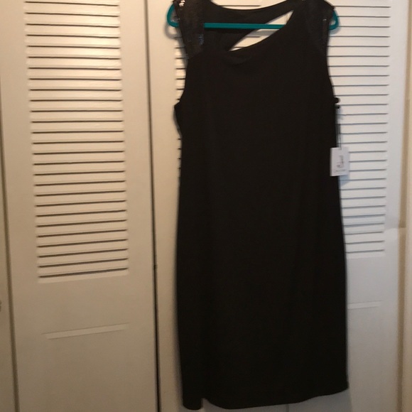 NWT CALVIN KLEIN ASYMMETRICAL SEQUIN BLACK DRESS - Picture 8 of 8